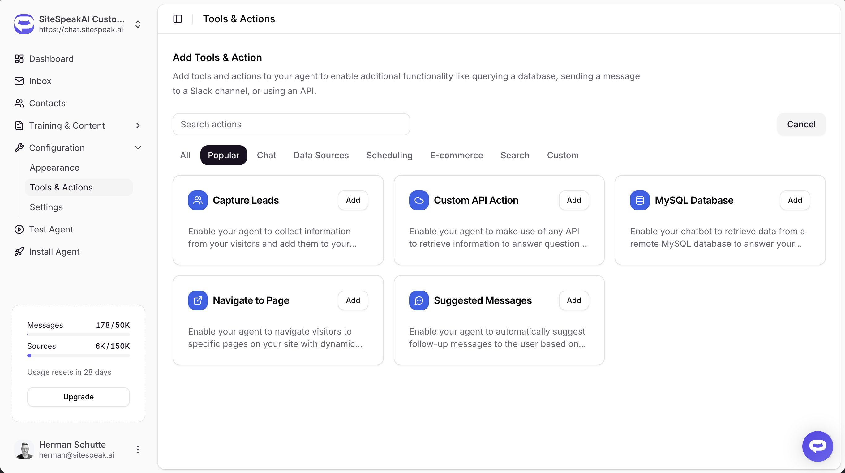 New Action: Navigate to Page