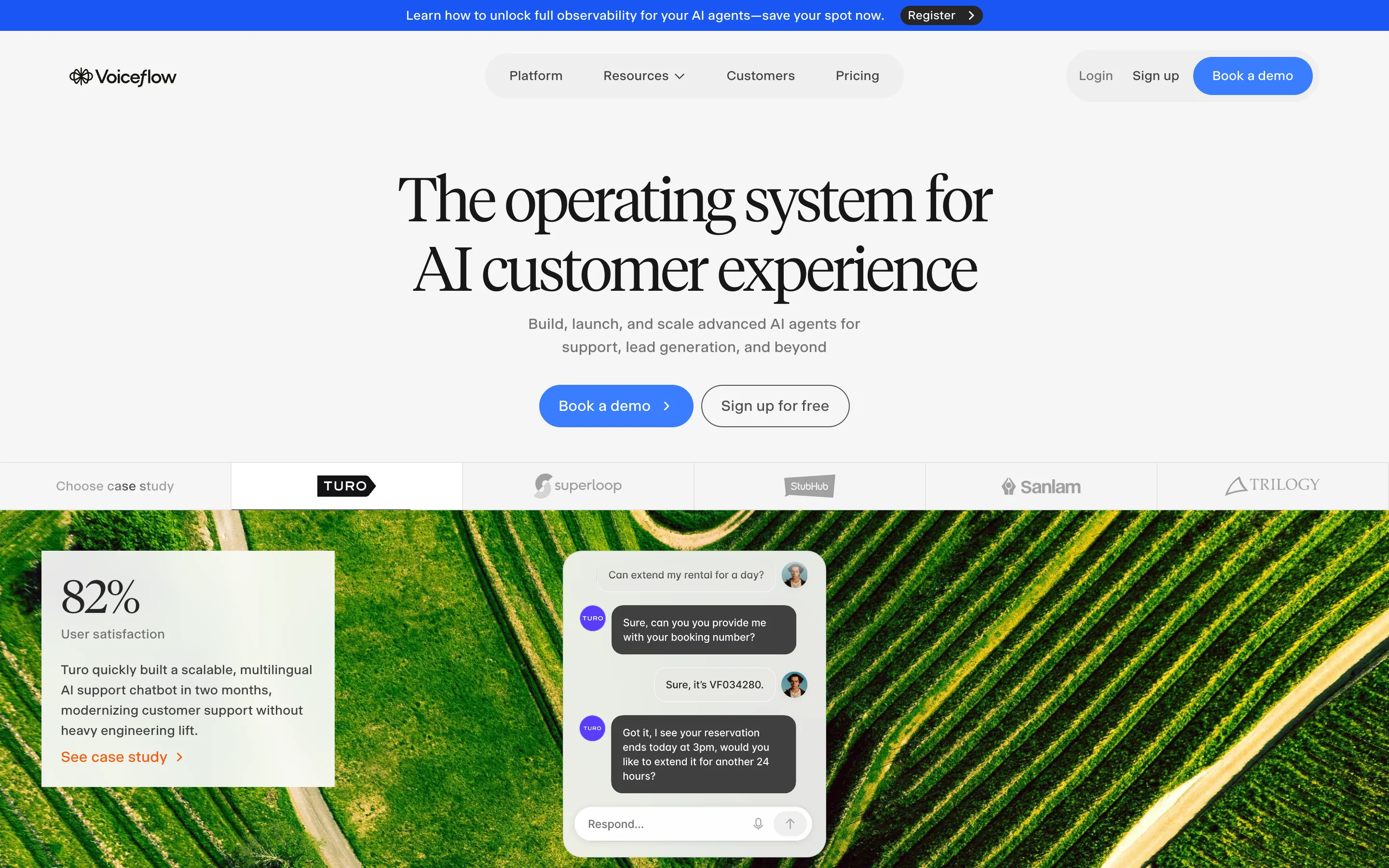 Voiceflow homepage