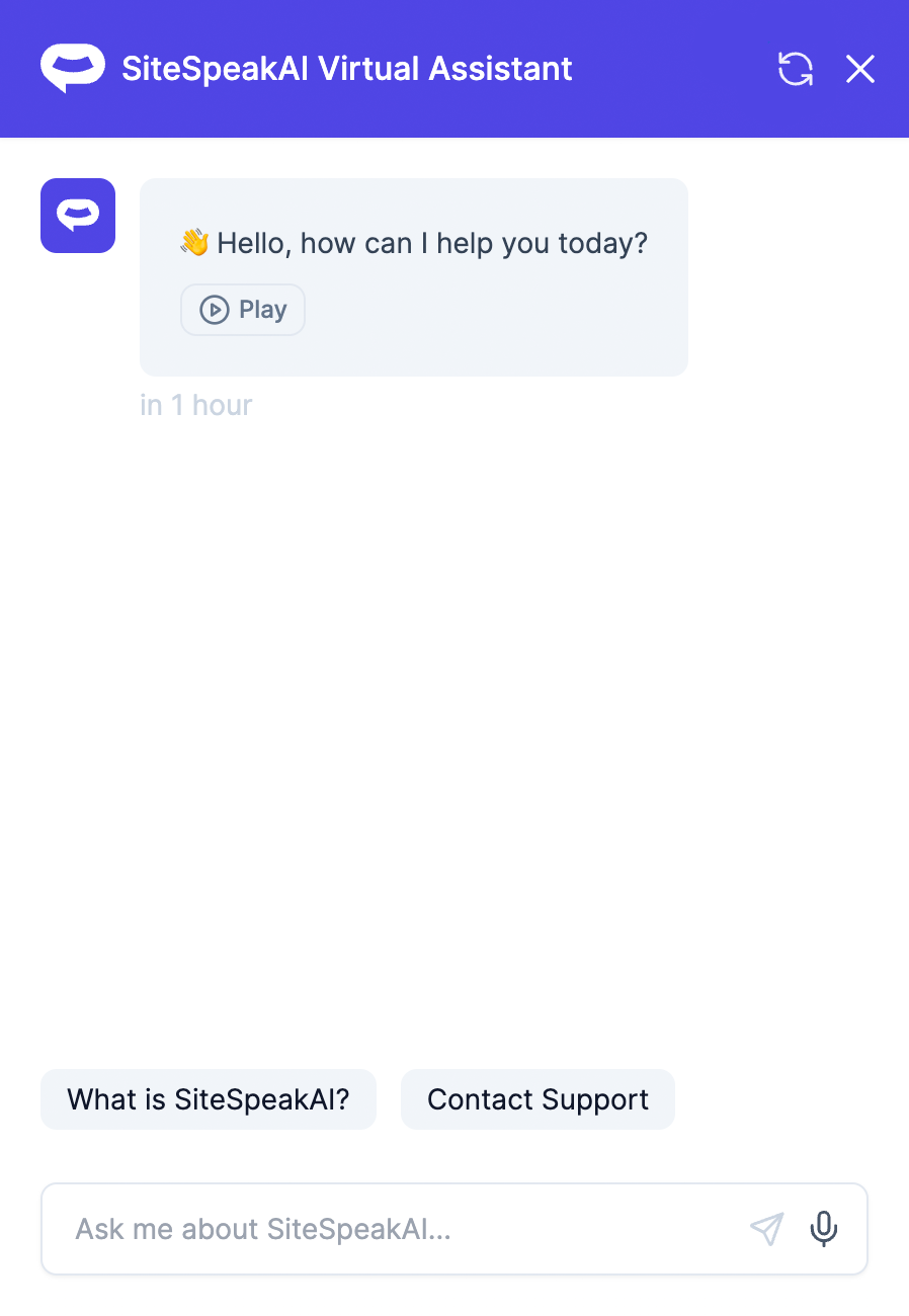 SiteSpeakAI voice recognition for ChatGPT