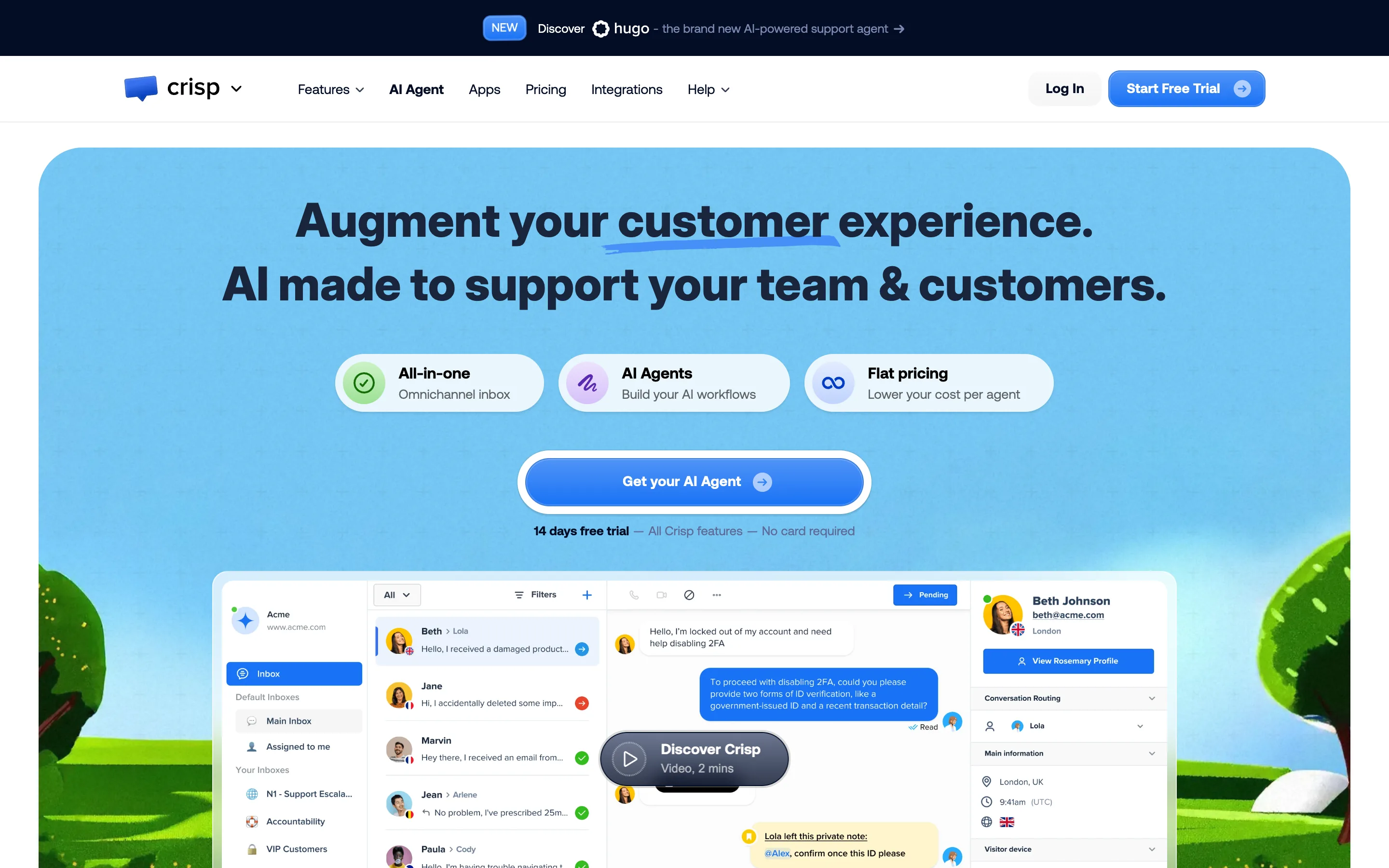 Crisp homepage