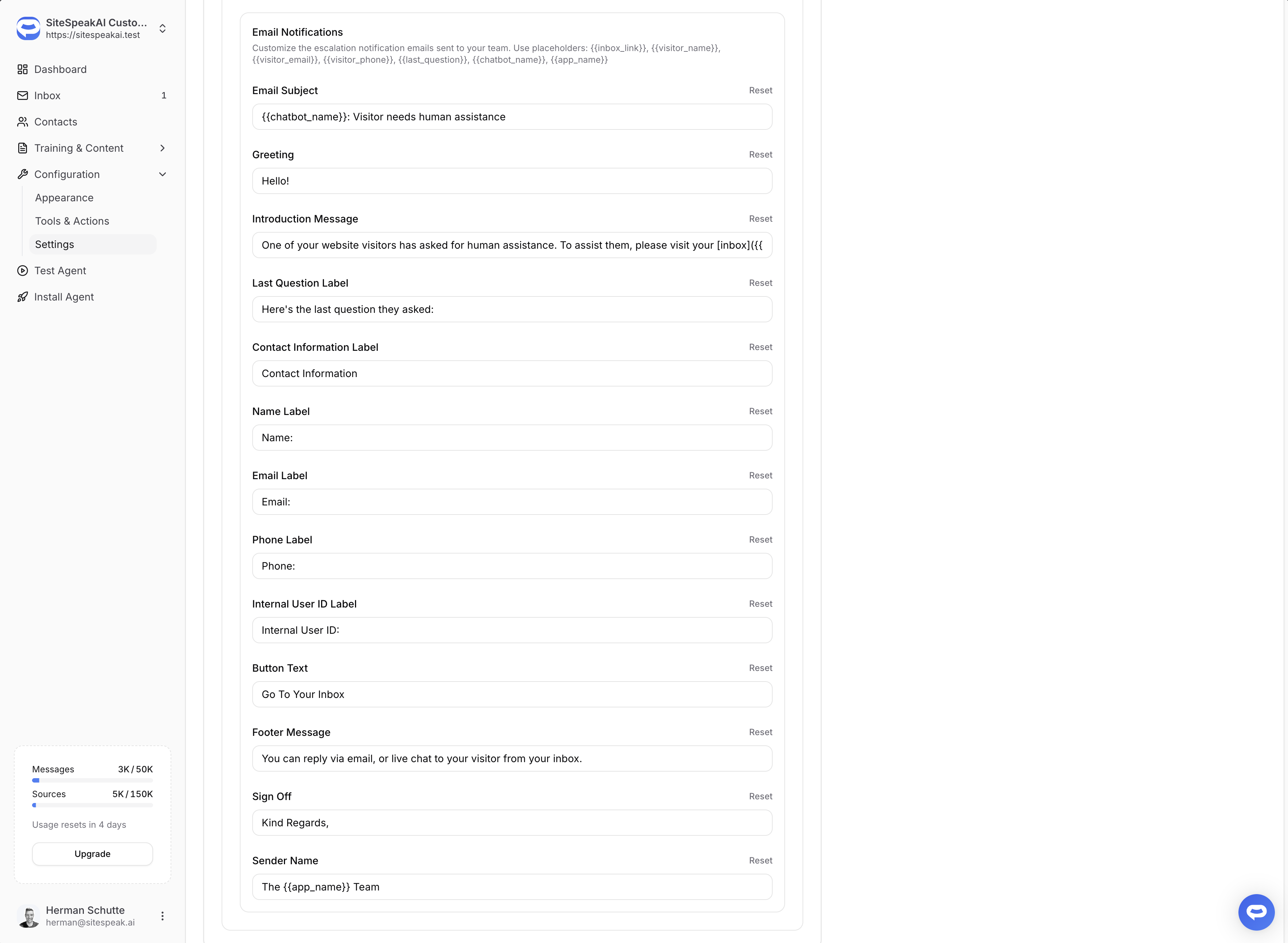 Localized Email Notifications