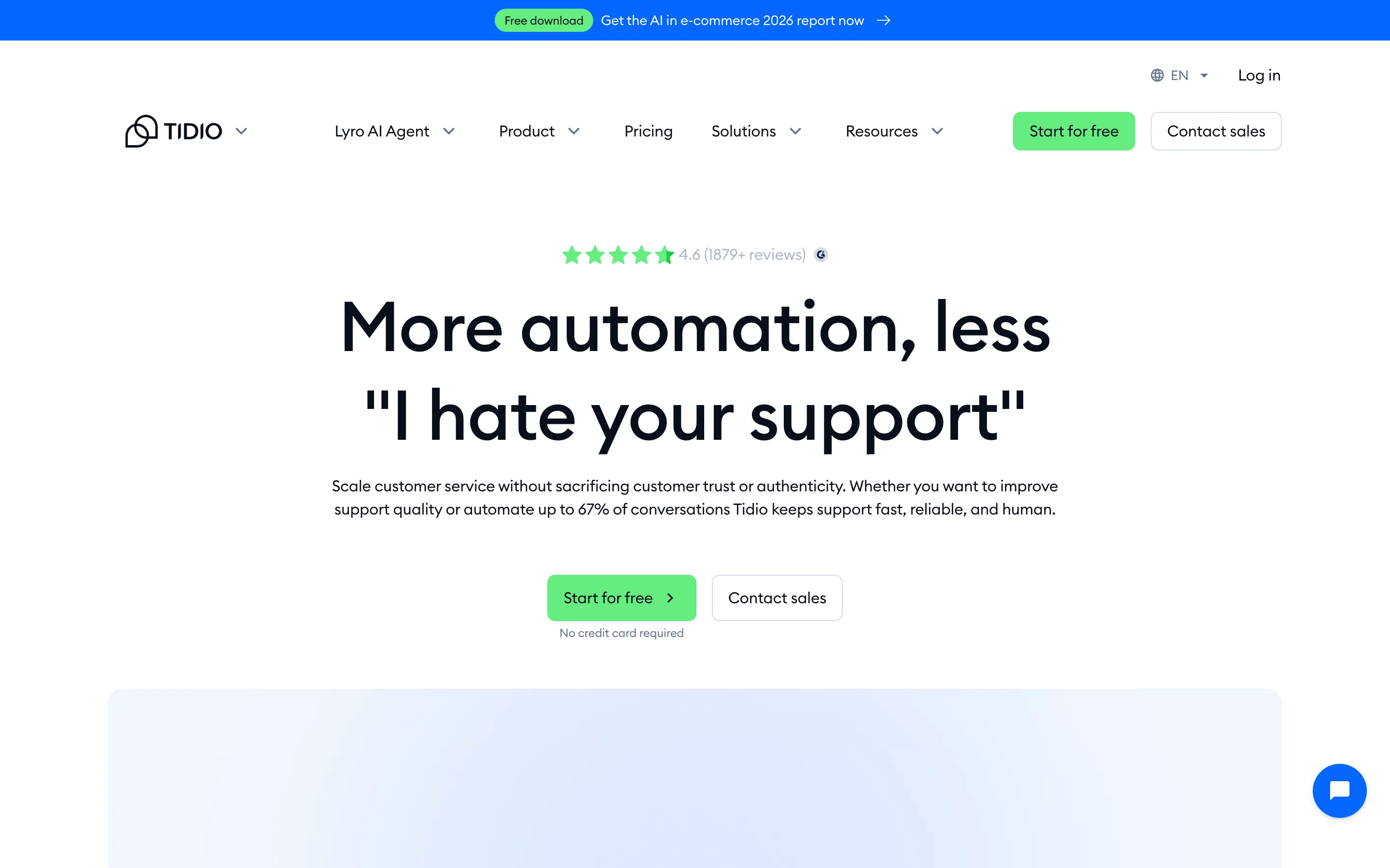 Tidio homepage