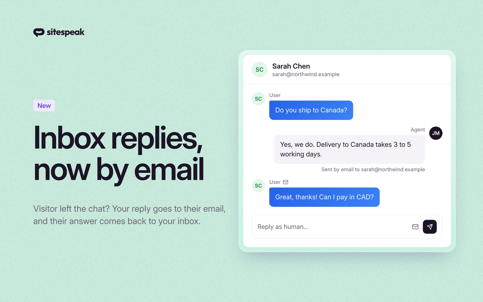 Reply to visitors by email after they leave the chat