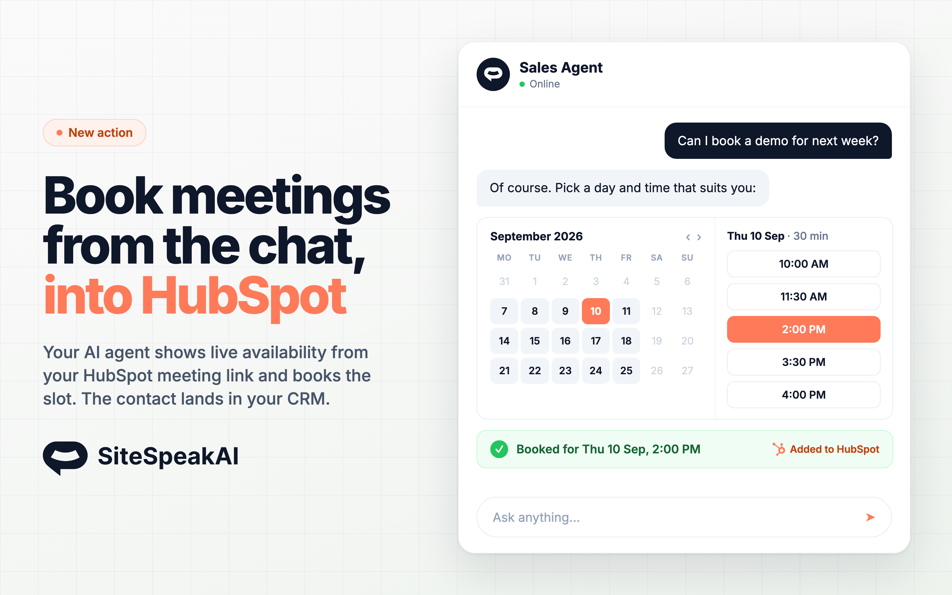 HubSpot Meetings: Book Meetings From Your Chatbot