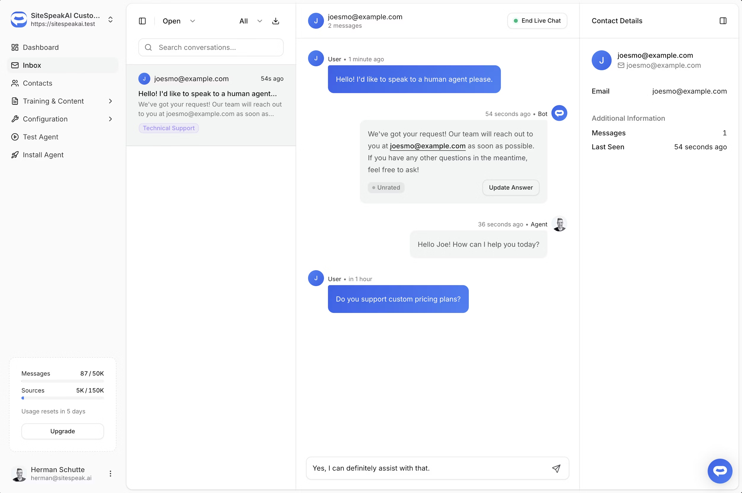 Live Chat: Real-Time Visitor Support from Your Inbox