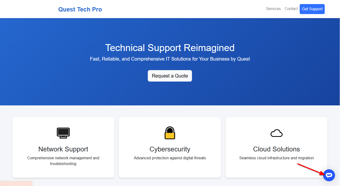 6 - Github Pages - Chatbot button on page.png