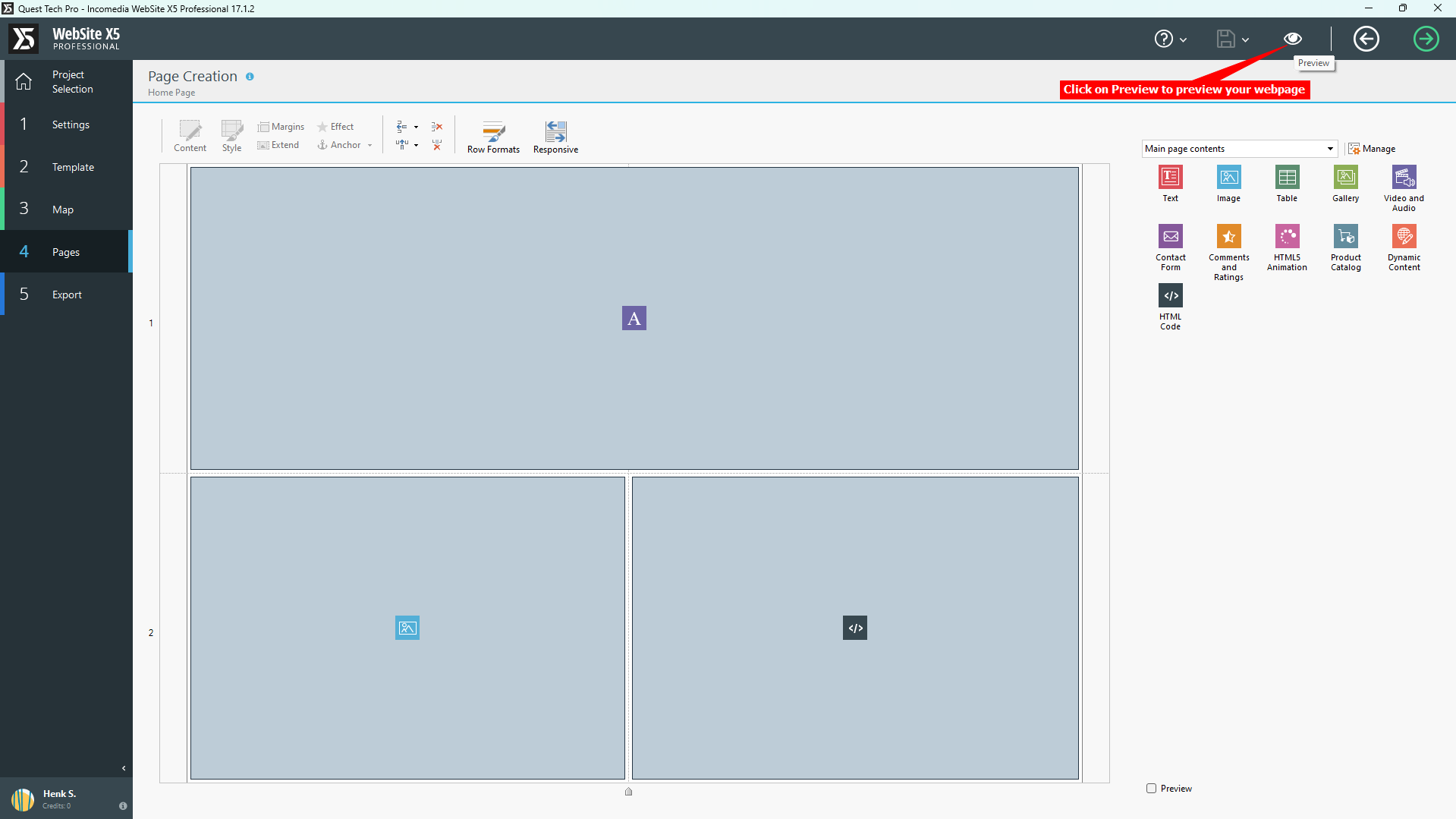 5 - Website X5 Pro - Click on Preview to preview your webpage.png