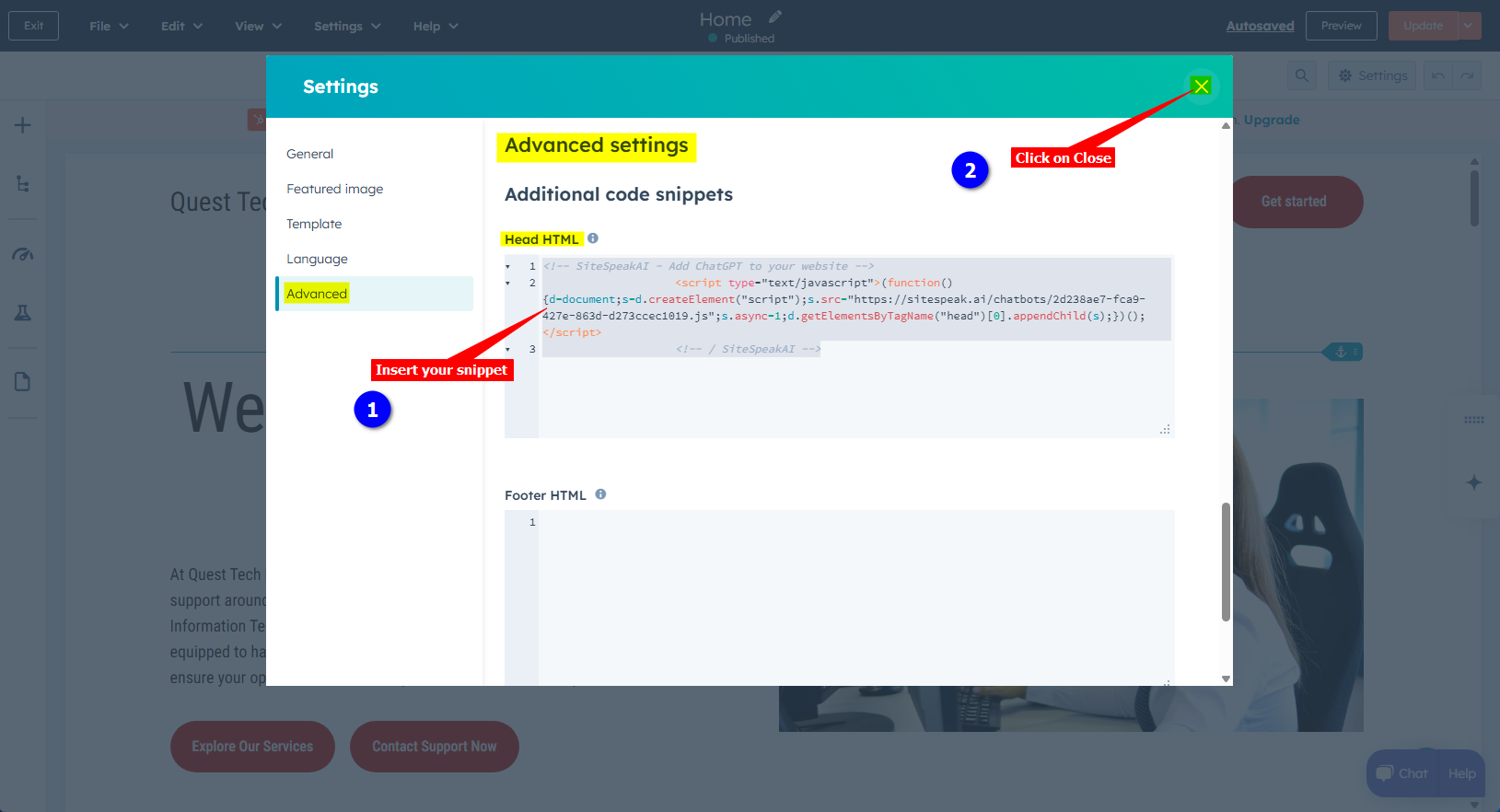 4 - Hubspot CMS - Insert your snippet and close.png