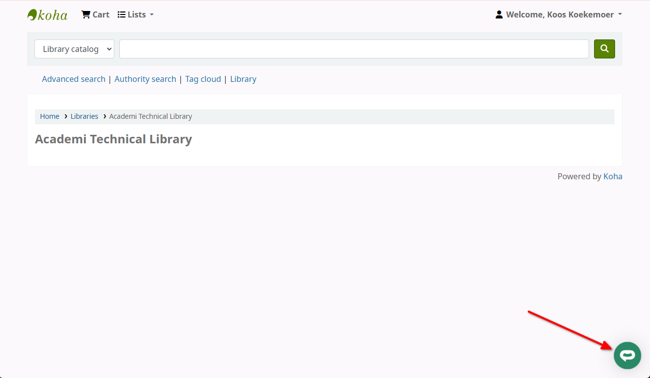 6 - Koha library - Chatbot button.png
