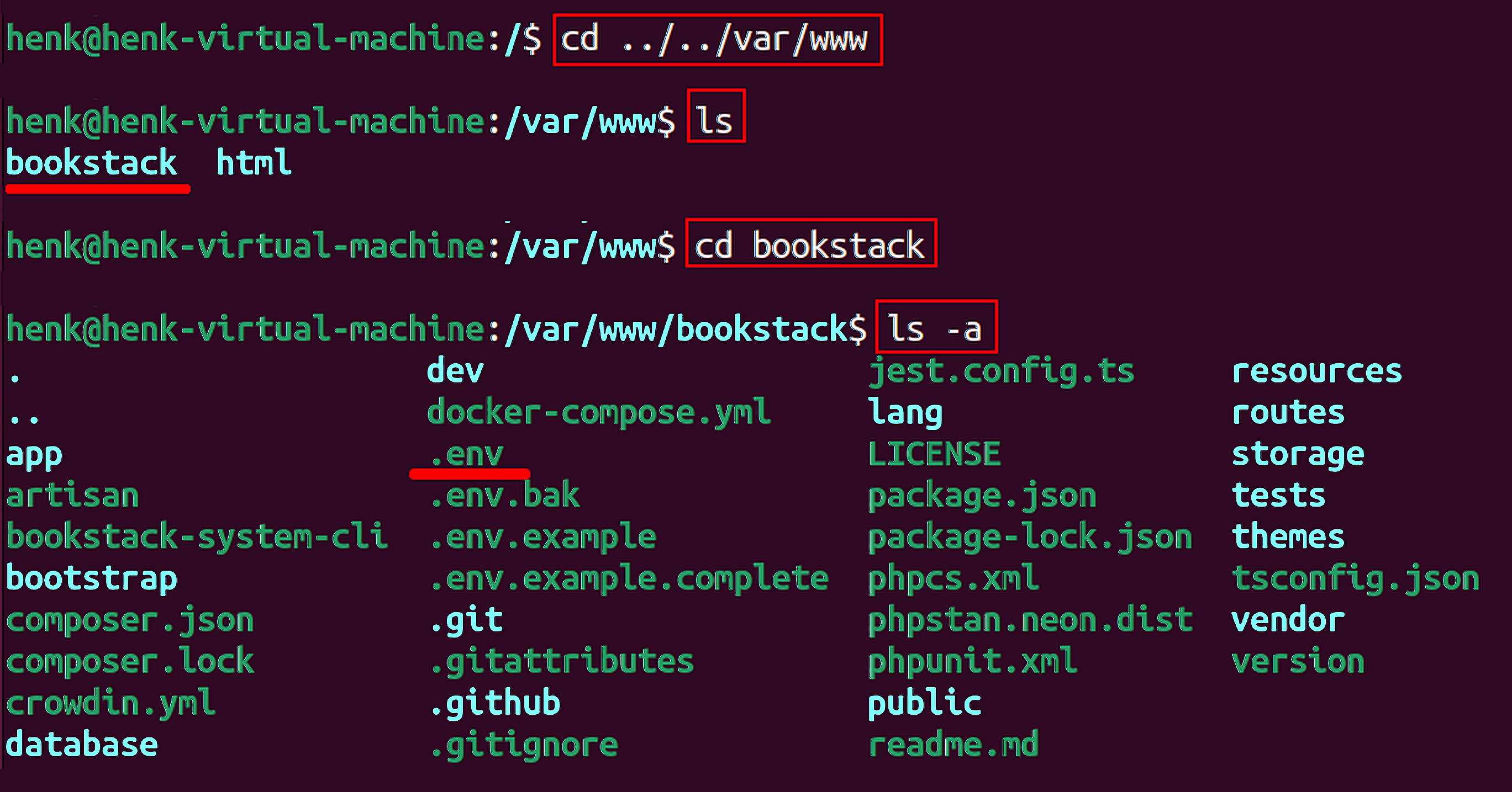 00 - BookStack - edit server file (find .env file).png