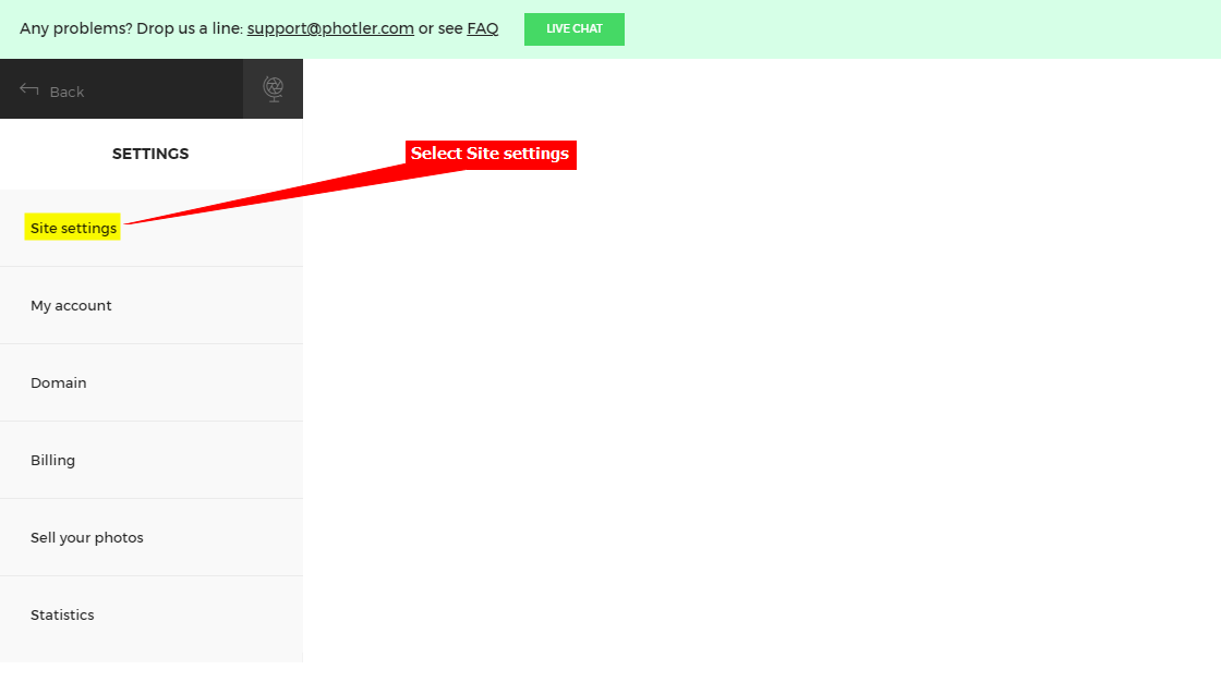 2 - Photler - Select Site settings.png