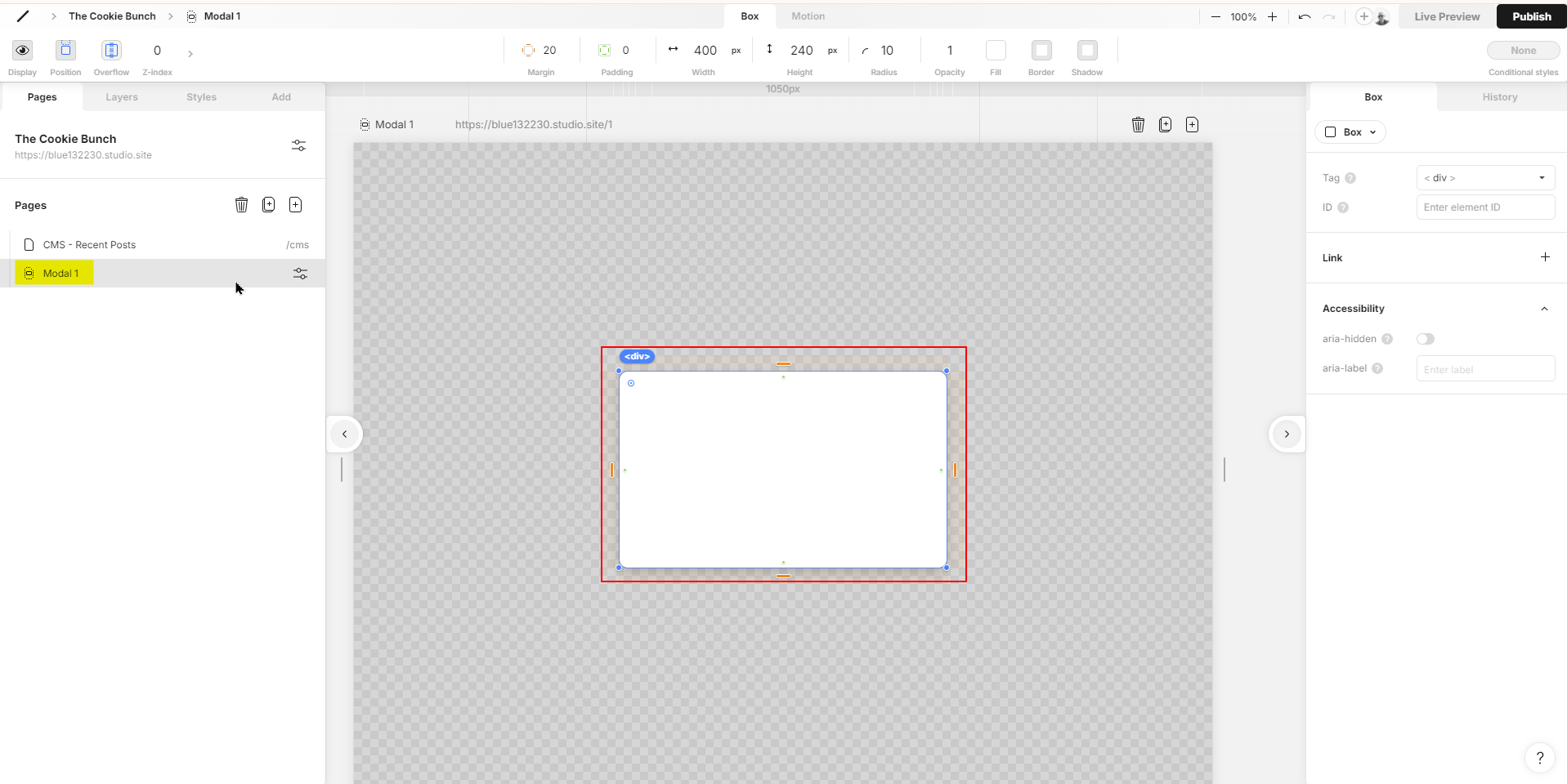 4 - Studio - Modal (Regular) created displaying the Box on your page.png