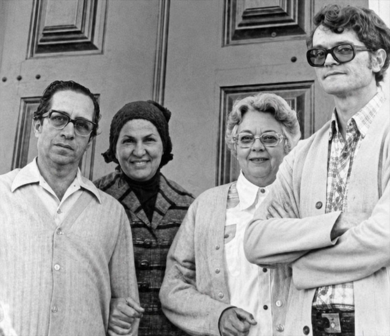 Da esquerda para a direita: Jether e Lucilia Ramalho, Agostinha Vieira de Mello e Carlos Mesters. 20 de julho de 1979, durante a reunião de fundação do CEBI.