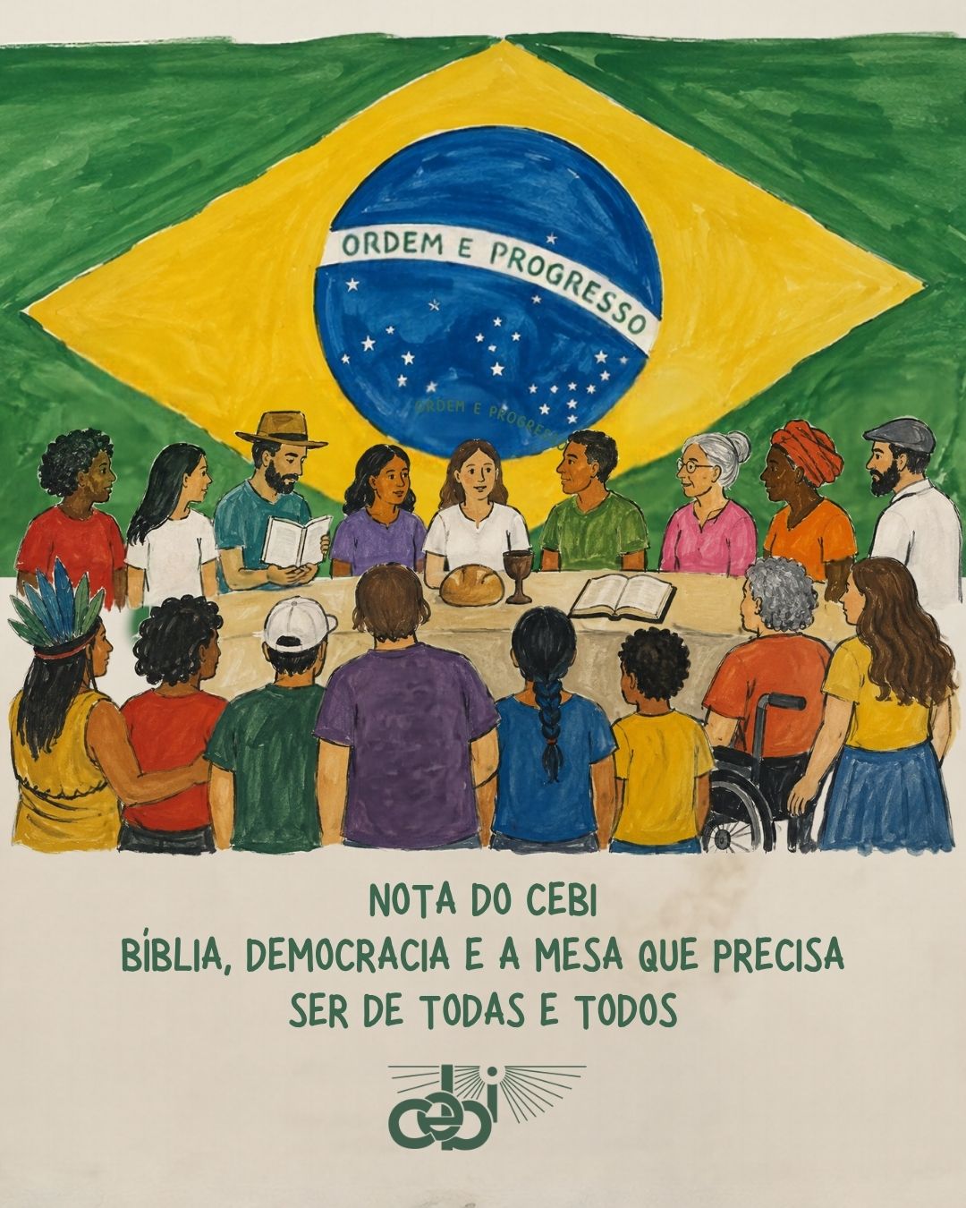 Nota do CEBI Biblia Democracia e a Mesa que precisa ser de todas e todos