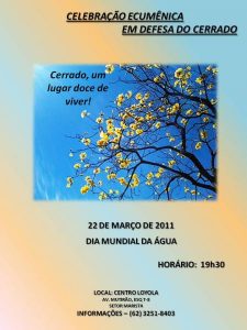 Dia Mundial da Água: Celebração ecumênica em defesa do Cerrado