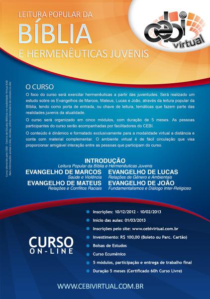 CURSO ON LINE: Bíblia e Hermenêuticas Juvenis