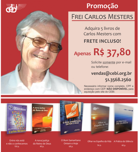 Publicações de Carlos Mesters em promoção no CEBI