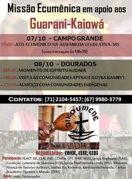 Missão Ecumênica em apoio aos Guarani-Kaiowá