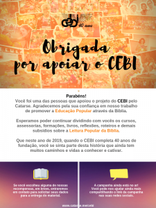 agradecimento aos apoiadores
