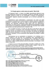 Carta Aberta Pantanal Queimadas Dioceses pantaneiras 2
