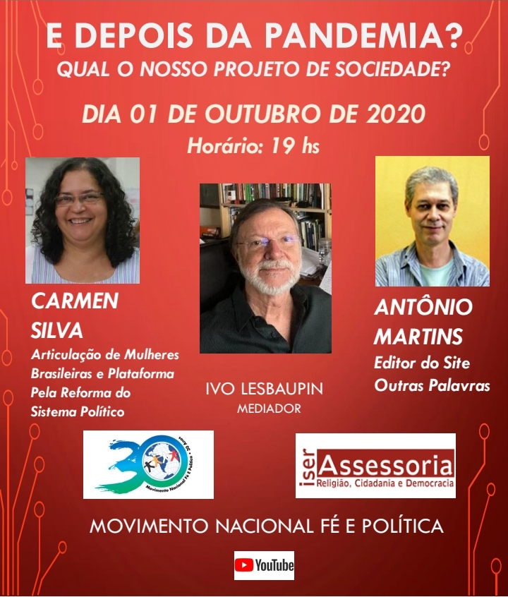 Movimento Nacional Fé e Politica realizará live sobre pós-pandemia e projeto de sociedade 1 WhatsApp Image 2020 09 25 at 08.04.01