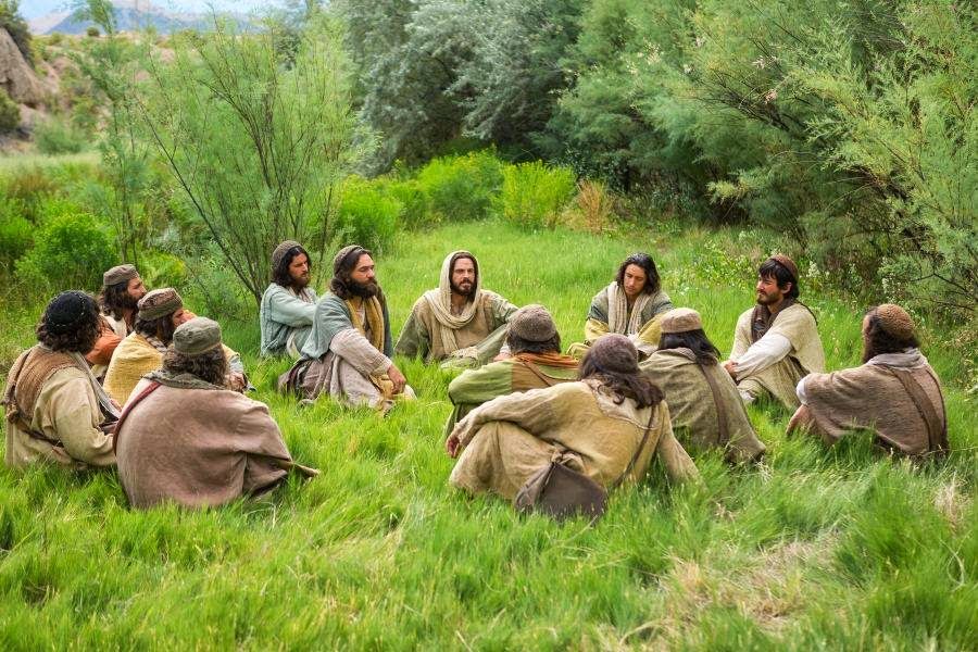 Foto beli%CC%81ssima Jesus com os apo%CC%81stolos