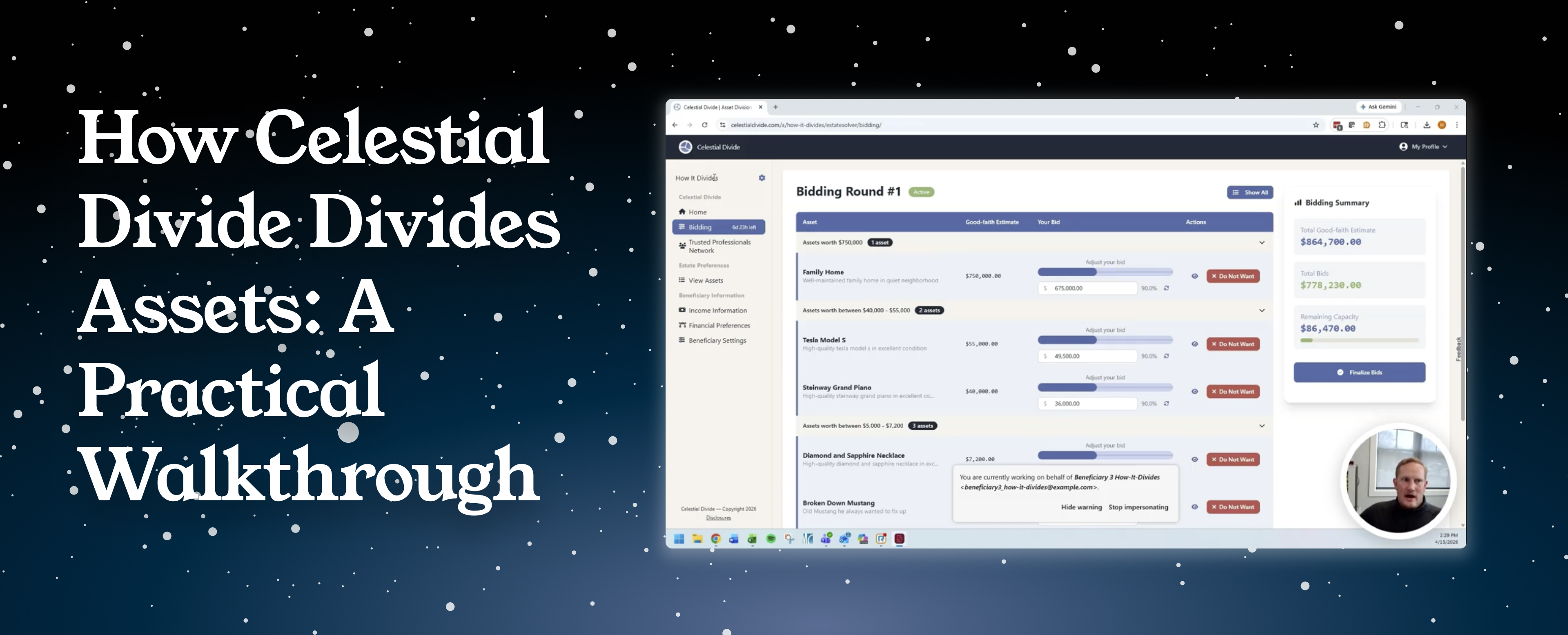 How Celestial Divide Divides Assets: A Practical Walkthrough