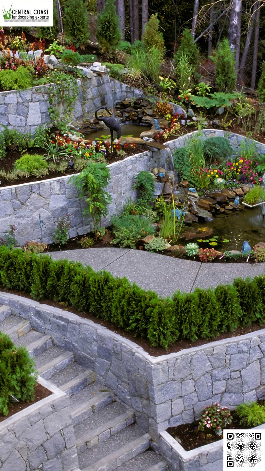 What materials are used in Central Coast landscaping projects?