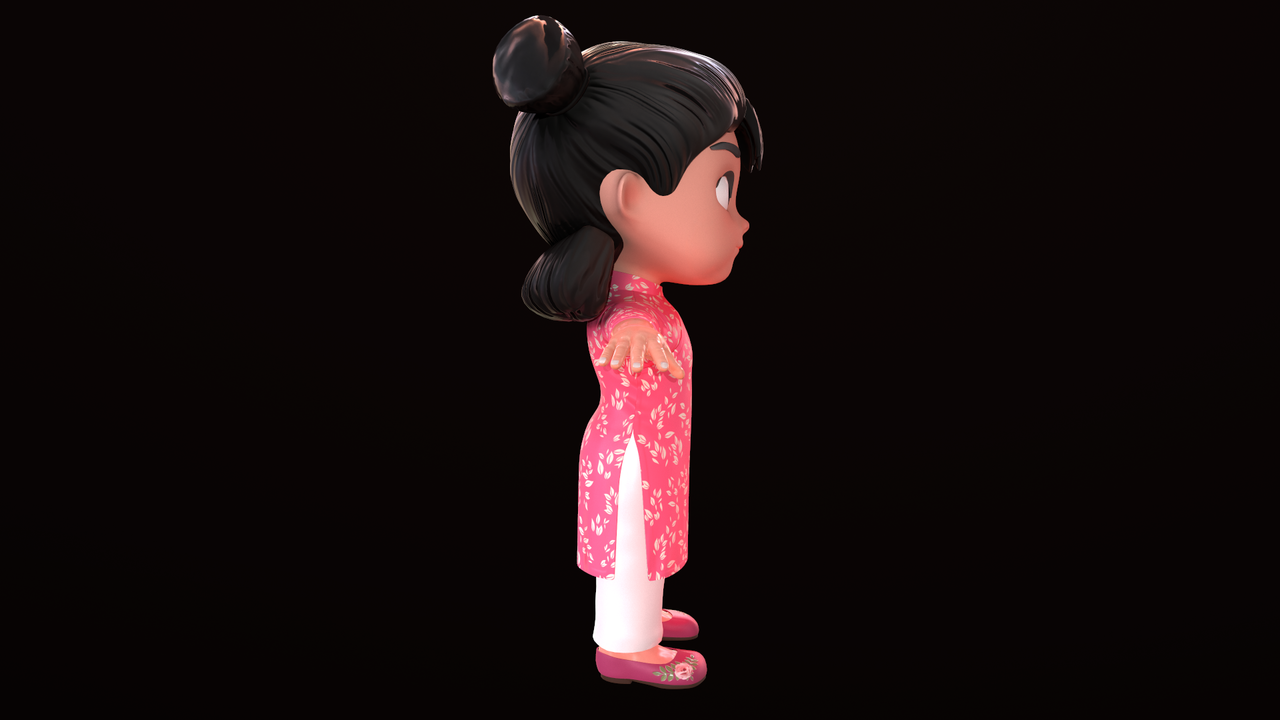 CGMEETUP - Asset - Cartoons - Character - Girl - Baby - Rig - 3D Models 3D  model by Incom Studio