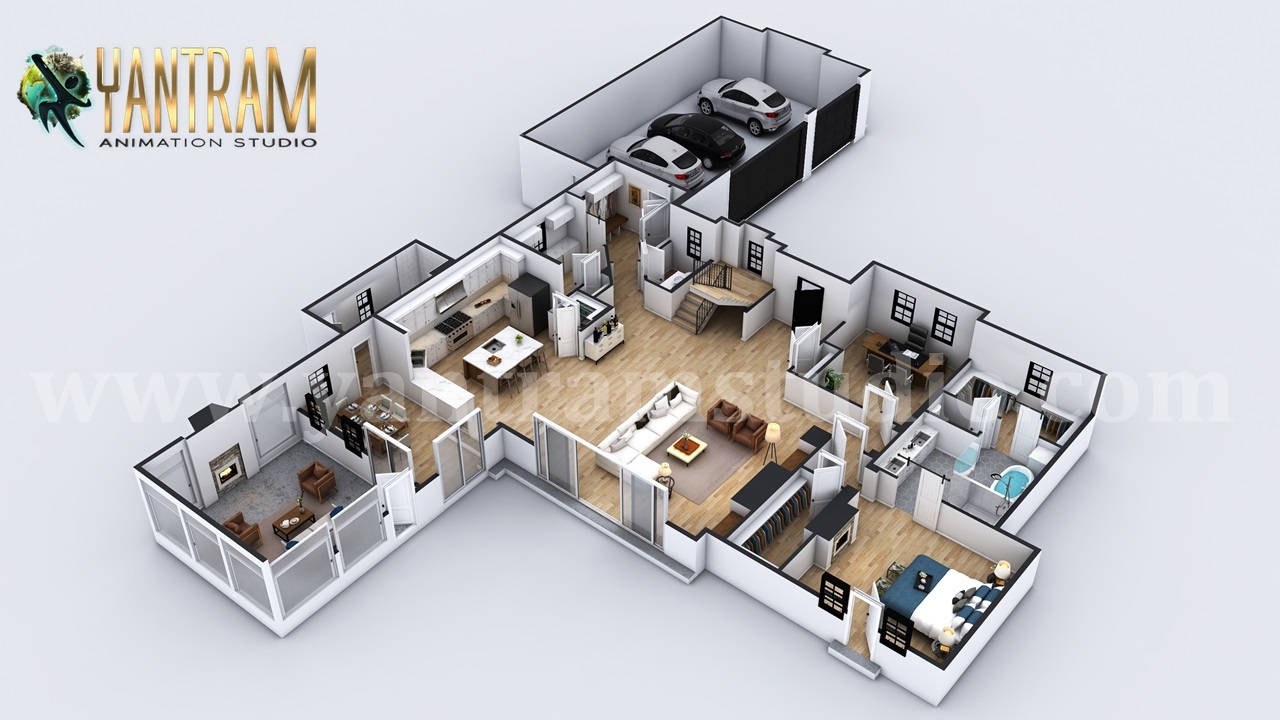 CGMEETUP 4bedroom Simple Modern Residential 3D Floor