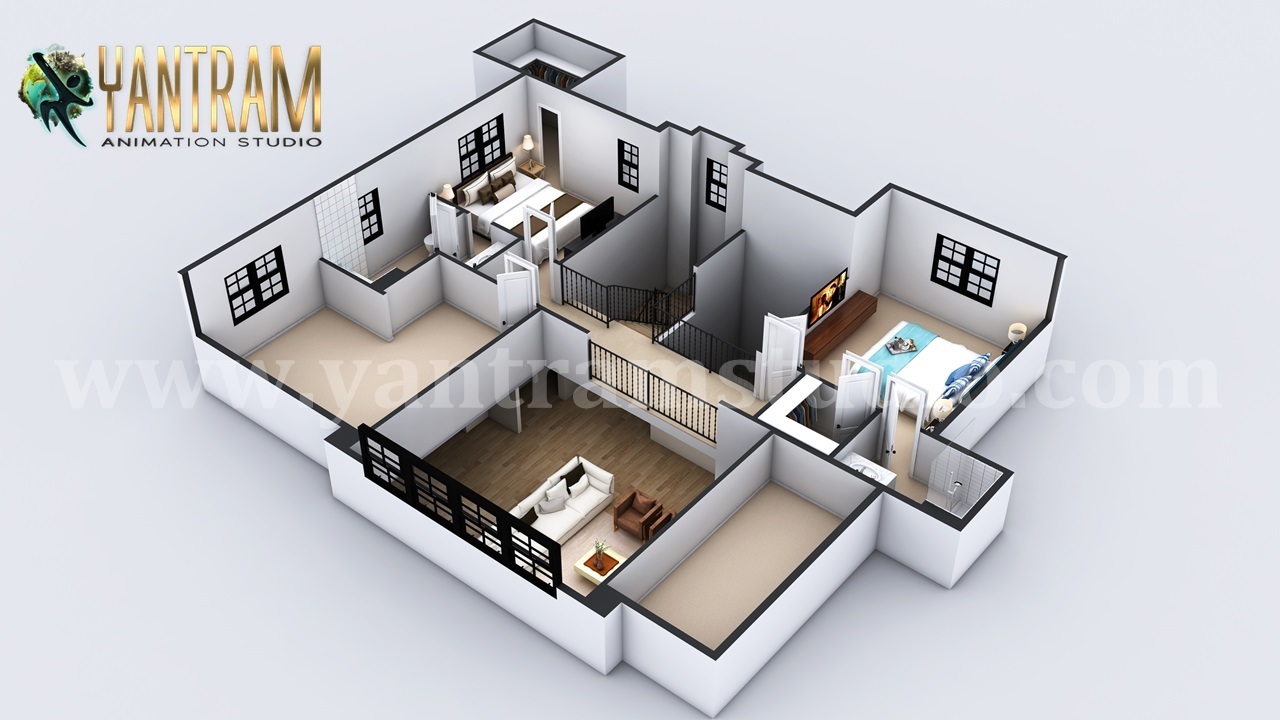 CGMEETUP - 4-bedroom Simple Modern Residential 3D Floor ...