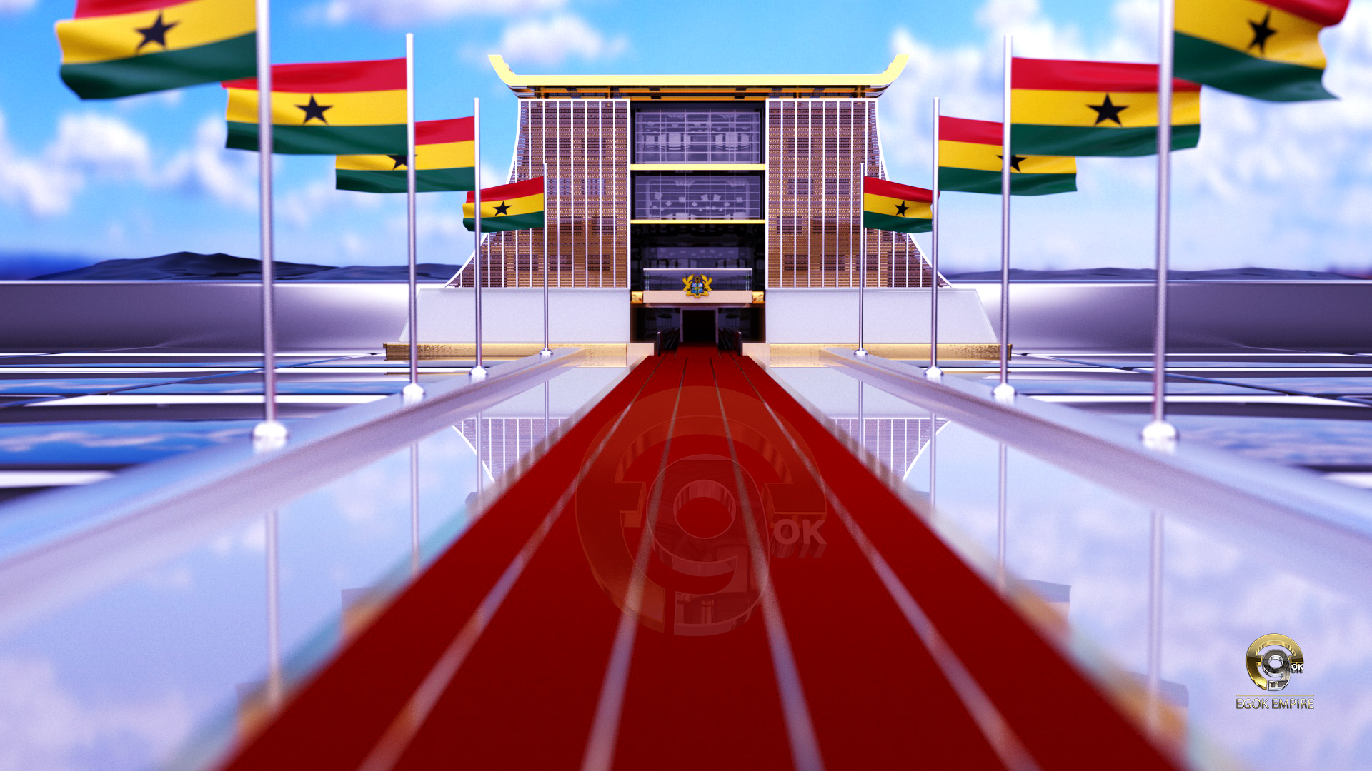 CGMEETUP - JUBILEE HOUSE 3D MODEL - Presidential palace in Accra