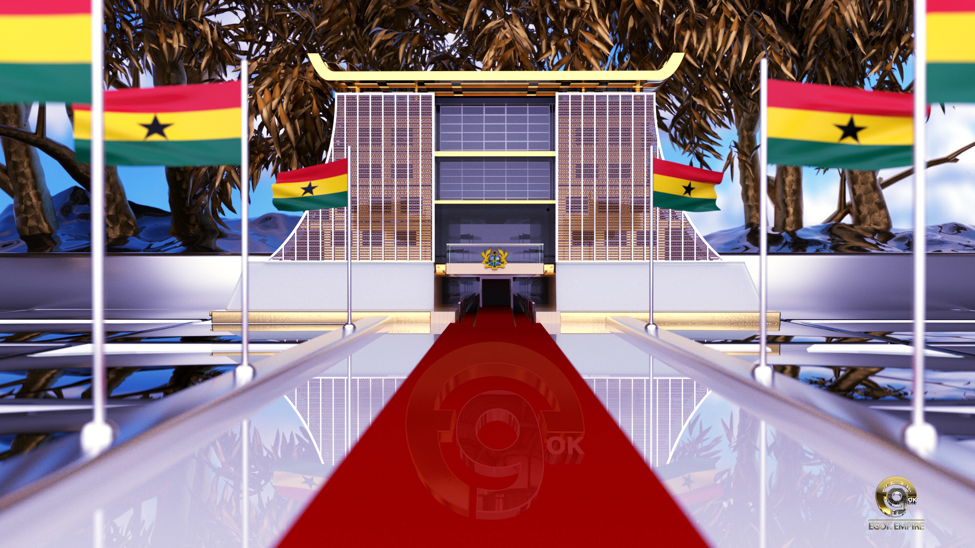 CGMEETUP JUBILEE HOUSE 3D MODEL Presidential palace in Accra
