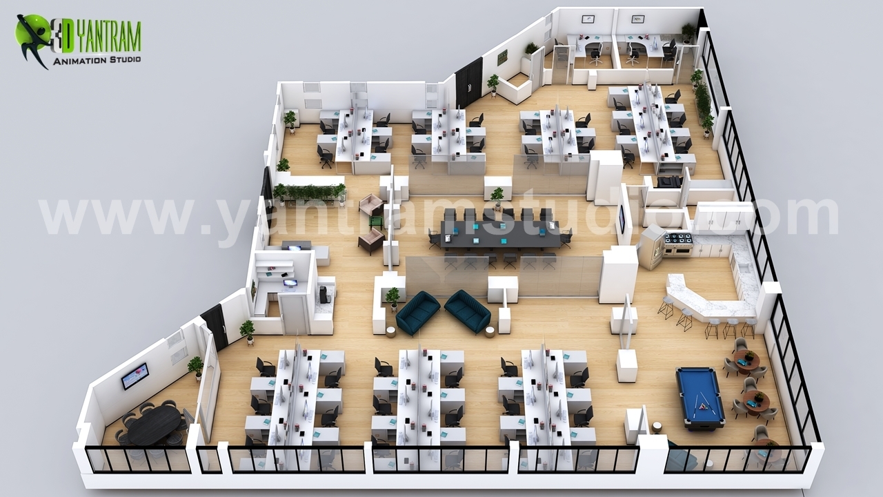 CGMEETUP Professional 3D Commercial Office Floor Plan Designer with