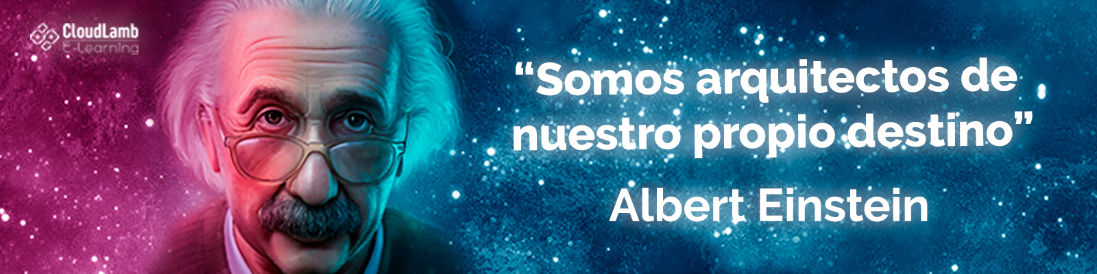 Banner con cita de Albert Einstein