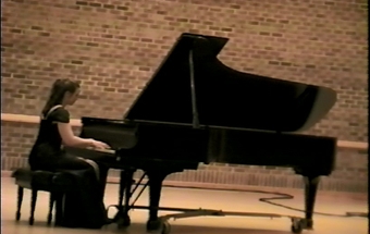Andrea Herath at her college music recital in 1998. Andrea Herath at a college music recital in 1998