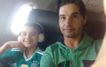 Luke Zimmerman (left) and his father Dustin are soccer enthusiasts. Zimmermans