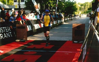 Oraker crosses the finish line. Finishline