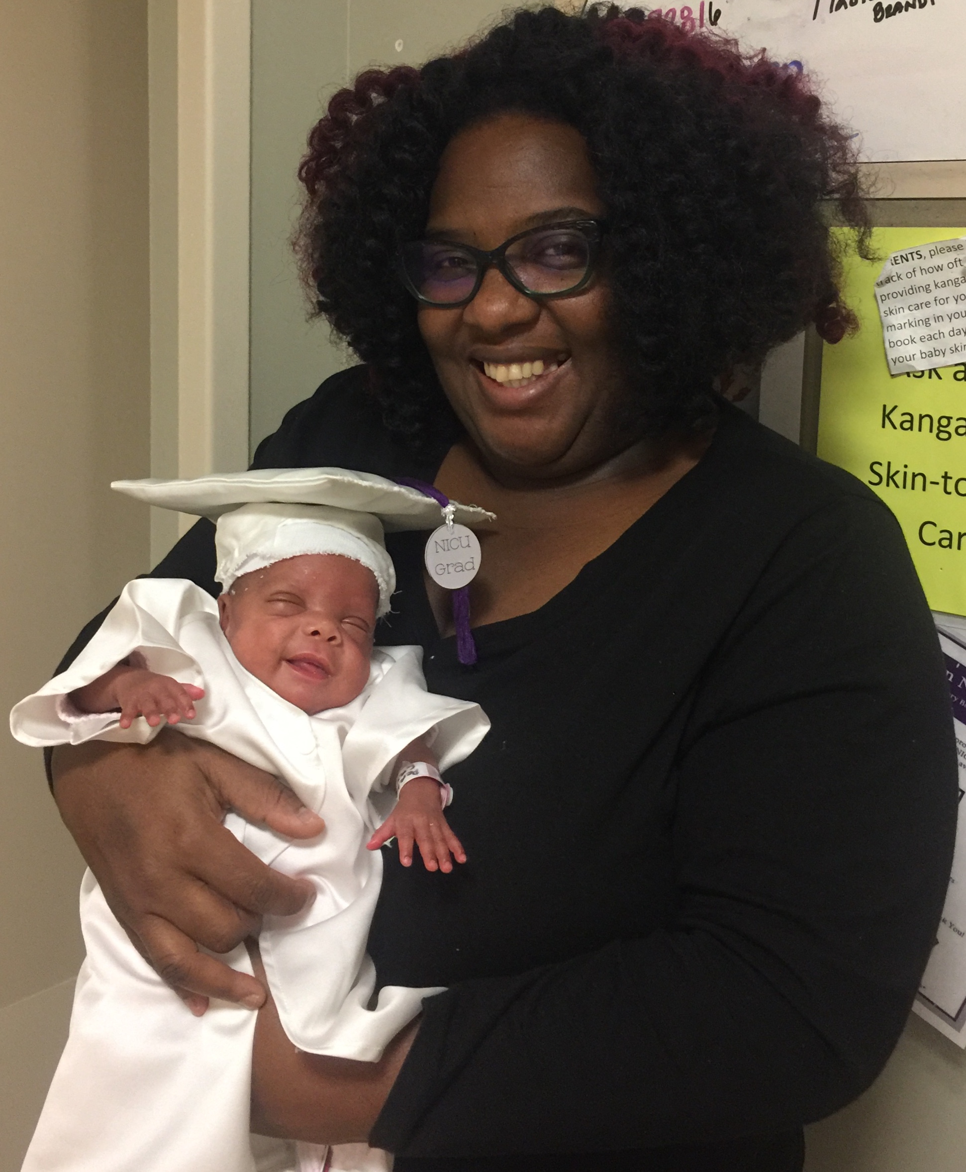 A nurse made Birdie a graduation outfit which she wore on her last day in the NICU. A nurse made Birdies graduation outfit which she wore on her last day in the NICU