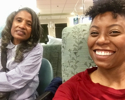 Tenisha Waldo's mother Tyronne (pronounced Ty-Ron) came to her first infusion treatment at Presbyterian Medical Center. Her father, George, was there, too. Novant Health MS patient has advice for the newly diagnosed