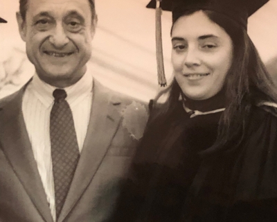 Joseph Ezzo and Janice at St. Louis University med school graduation, May 9, 1985 (her 27th birthday). He was part of the class of 1953. Janice Ezzo and father in law