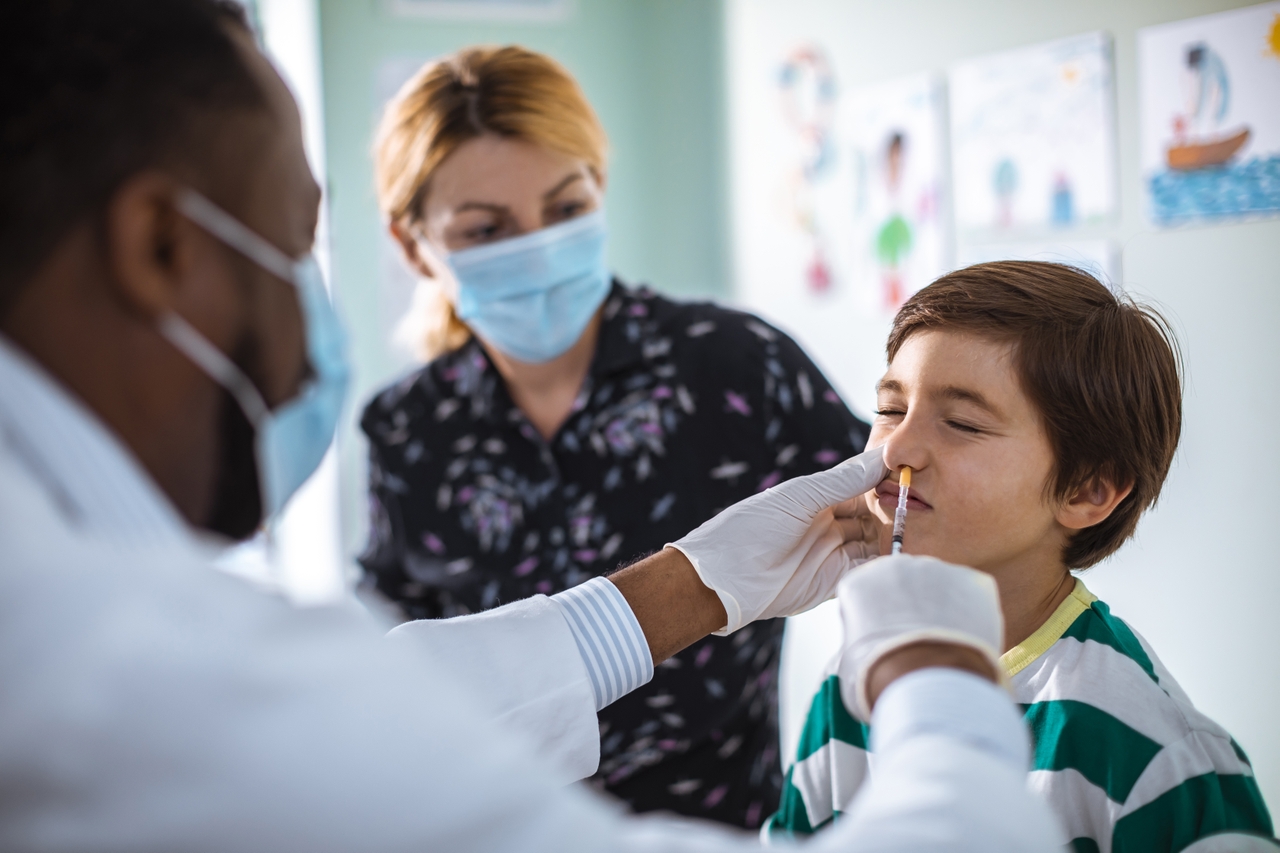 child getting a flu shot