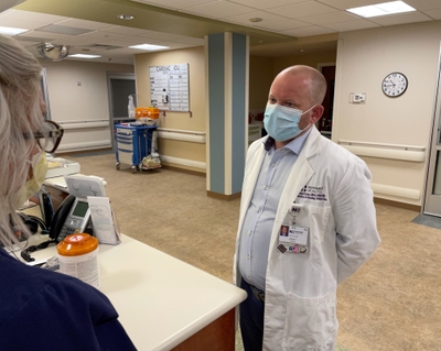 Jason Cooke in the ICU at Novant Health Presbyterian Medical Center. Jason Cooke in the ICU at Novant Health Presbyterian Medical Center.