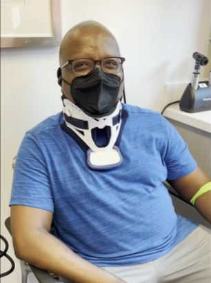 Tim Cooper is pictured at a doctor's appointment in Charlotte. 