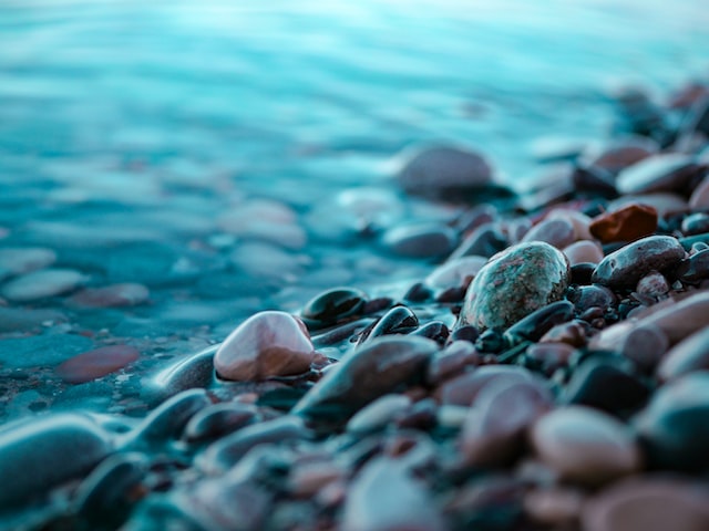 Gentle Waves Rolling On a Small Pebble Beach