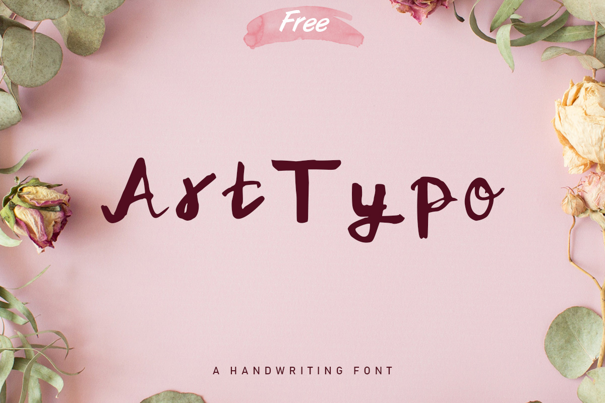 Free Art Typo Handwriting Font Cover