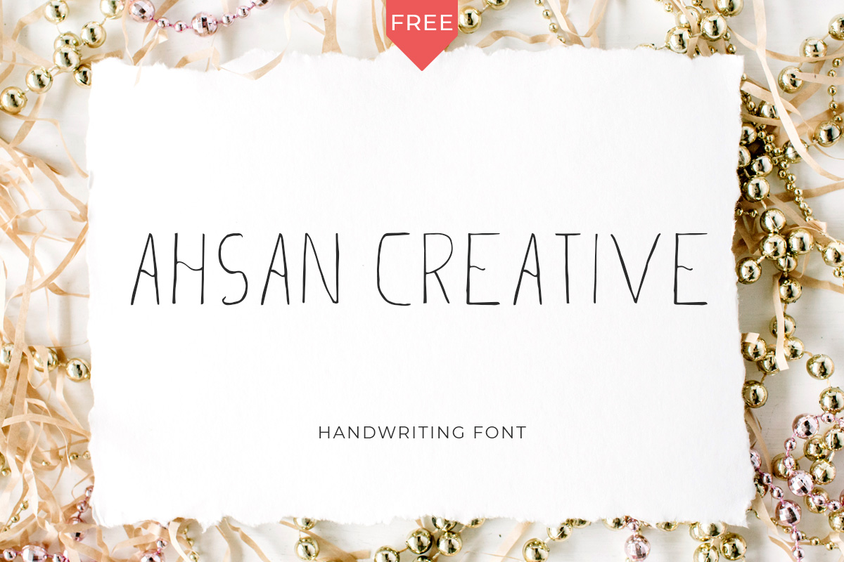 Free Ahsan Creative Handmade Font Cover