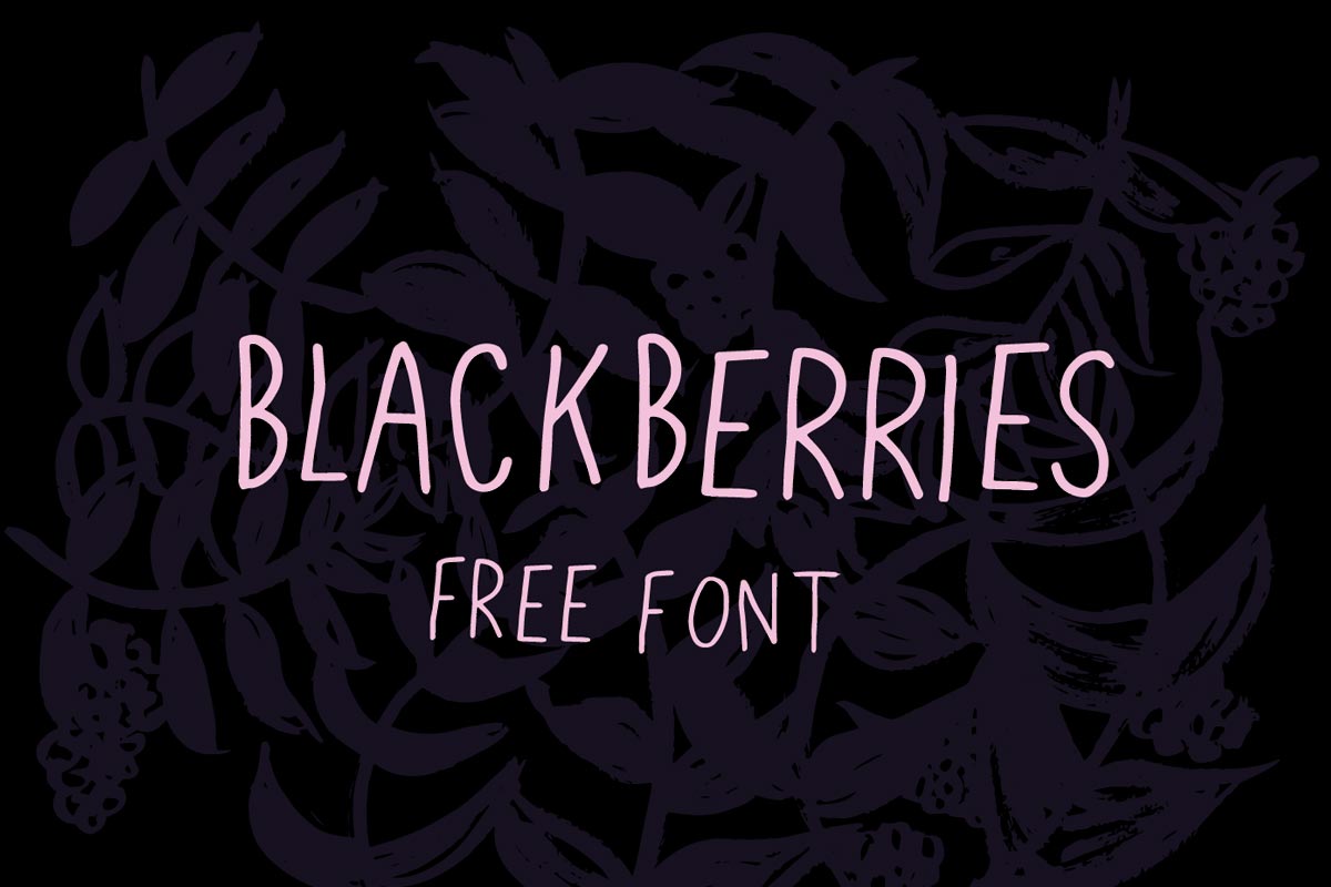 Free Blackberries Font Feature Display