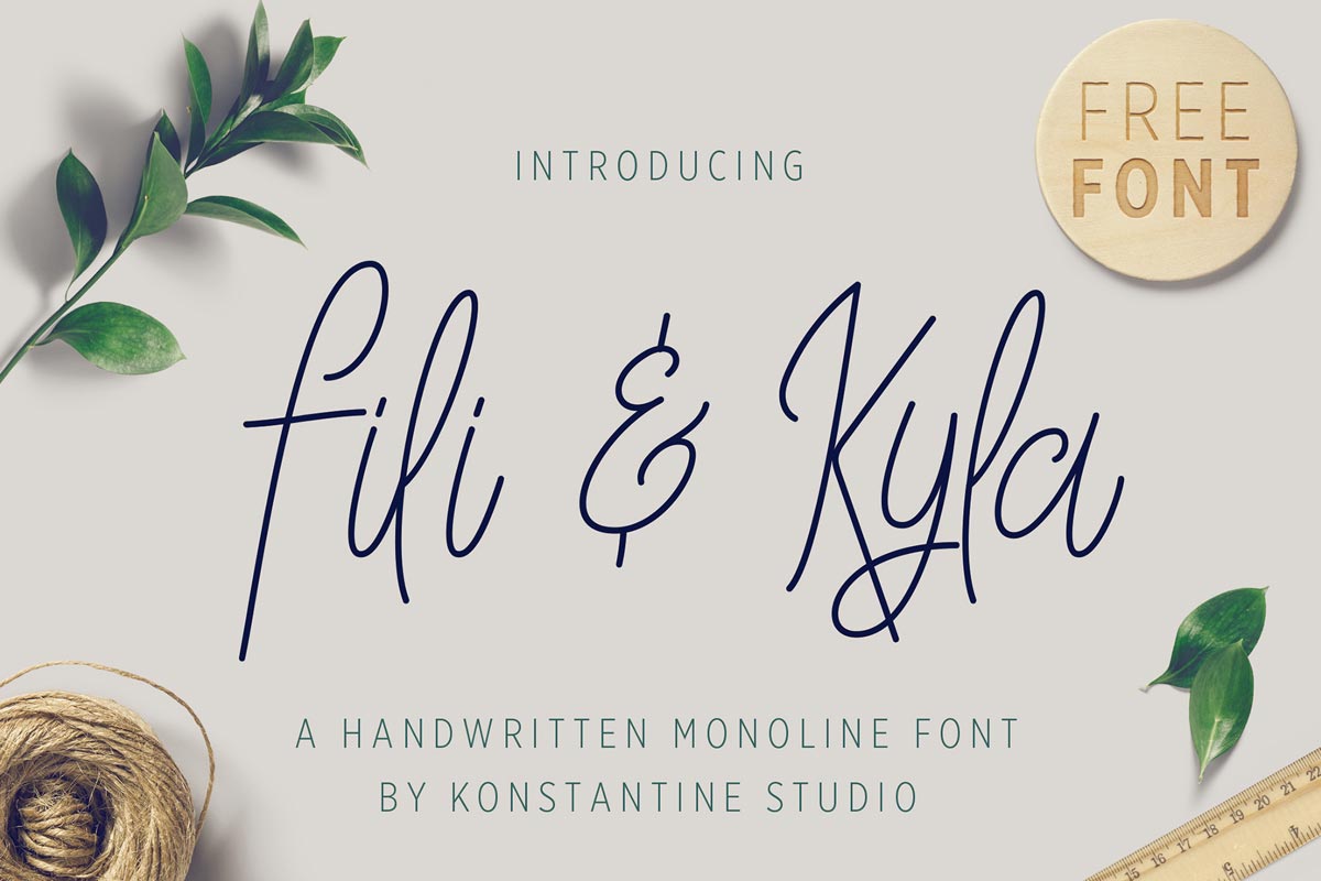 Free Fili Kyla Monoline Handwriting Script Font