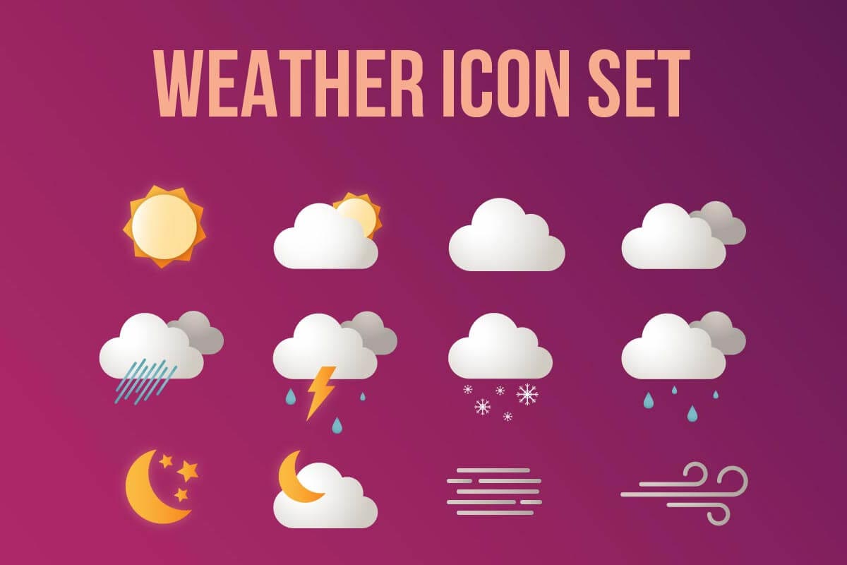 Free Weather Icon Set ~ Creativetacos